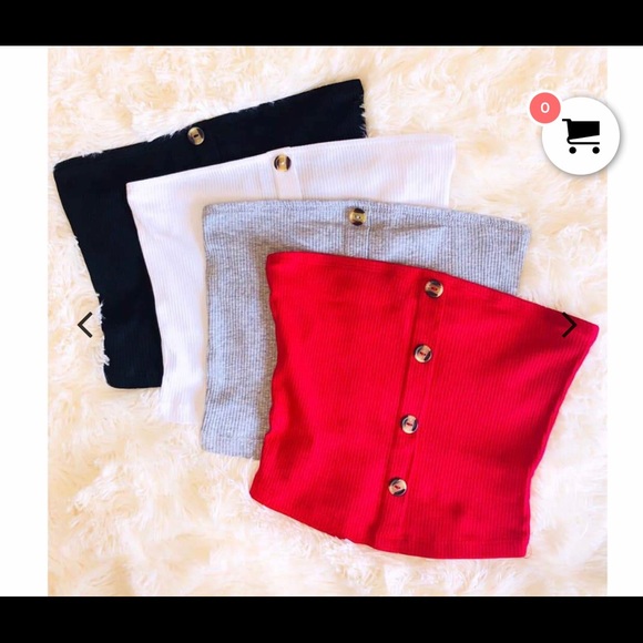 Cute As Can Be Button Tube Crop Top - Picture 2 of 2